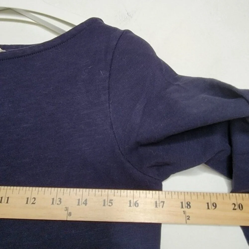 J.CREW Shift Dress Maritime Colorblock Small Cotton‎ Slub 3/4 Sleeve Drop Waist